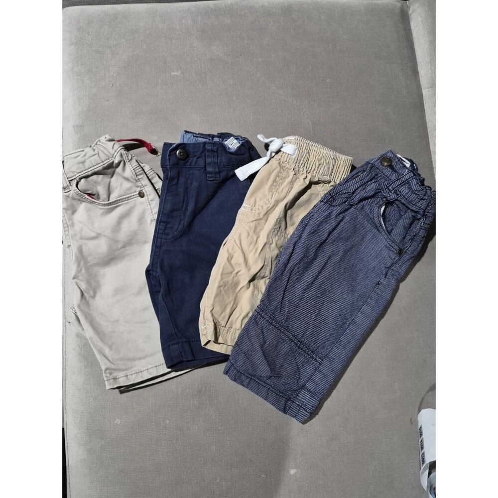 Toddler Boys Shorts Lot of 4: Size 3T 4T Cargo Chino Pull On Summer Shorts